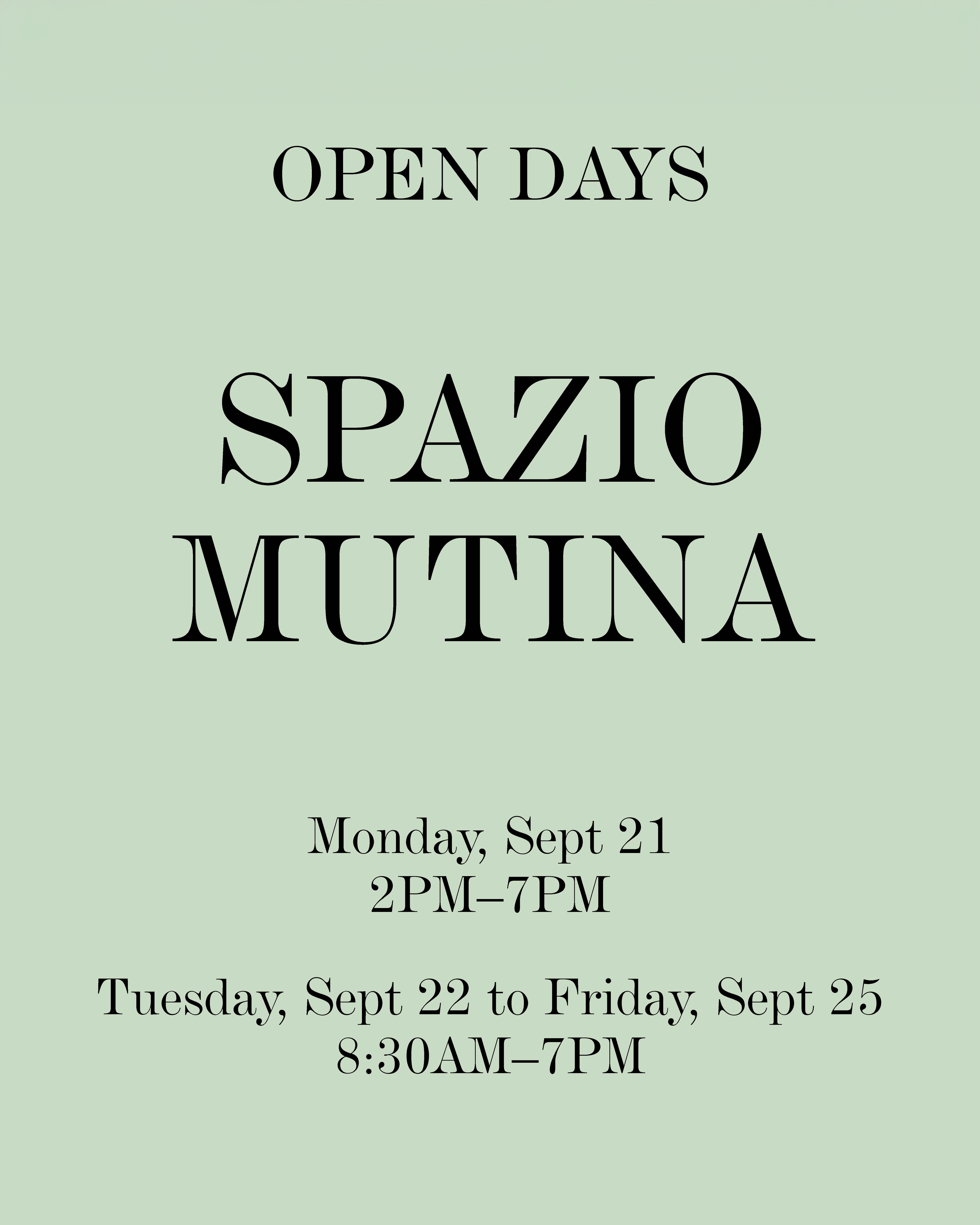 Open Days | Spazio Mutina